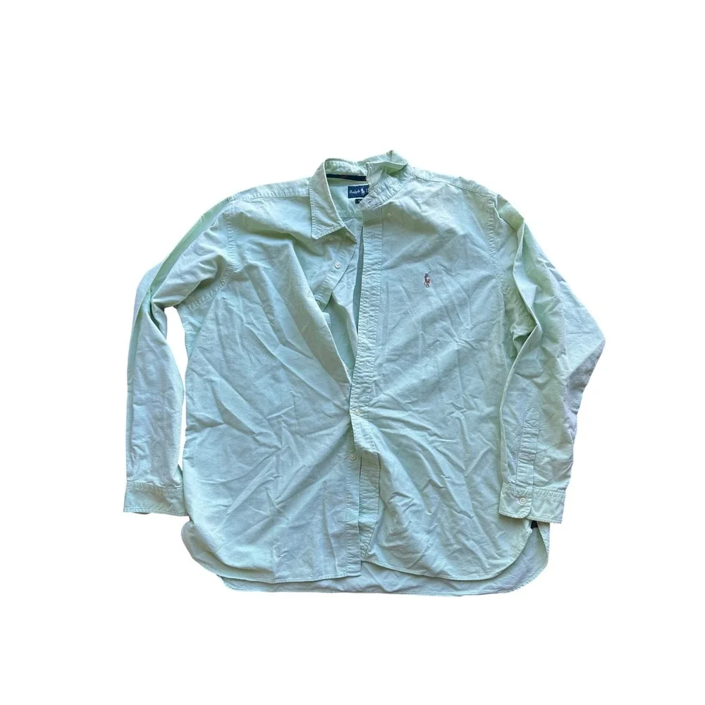 Polo Ralph Lauren Mens XXL Mint Green Oxford Button Down Shirt Classic Fit Lon